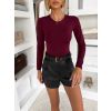 Vínové basic triko body DORNEY s dlouhým rukávem (Veľkosť ONESIZE)