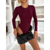 Vínové basic triko body DORNEY s dlouhým rukávem (Veľkosť ONESIZE)