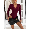 Vínové elegantní body NOVAE s výstřihem (Veľkosť ONESIZE)
