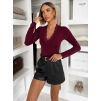 Vínové elegantní body NOVAE s výstřihem (Veľkosť ONESIZE)