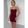 Vínové korzetové krátké mini šaty NOMASHI (Veľkosť M/L)