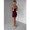 Vínové korzetové krátké mini šaty NOMASHI (Veľkosť M/L)