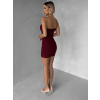 Vínové korzetové krátke mini šaty NOMASHI