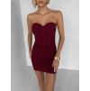 Vínové korzetové krátké mini šaty NOMASHI (Veľkosť M/L)