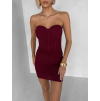Vínové korzetové krátke mini šaty NOMASHI
