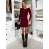 Bordo koktailové krátke šaty MEKIRO