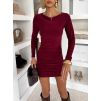 Bordo koktailové krátke šaty MEKIRO