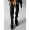Čierne semišové vysoké čižmy DARYANA nad kolená