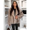 Béžový kožešinový žíhaný faux fur kabát MINVERO (Veľkosť ONESIZE)