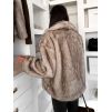 Béžový kožešinový žíhaný faux fur kabát MINVERO (Veľkosť ONESIZE)