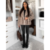 Béžový kožešinový žíhaný faux fur kabát MINVERO (Veľkosť ONESIZE)