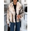 Bílý kožešinový faux fur krátký kabátek CAVONTE (Veľkosť M/L)
