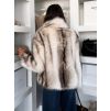 Bílý kožešinový faux fur krátký kabátek CAVONTE (Veľkosť M/L)