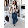 Bílý kožešinový faux fur krátký kabátek CAVONTE (Veľkosť M/L)