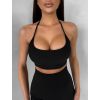 Černá sportovní podprsenka HALIRA (Veľkosť L)