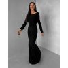Černé dlouhé maxi šaty BRINOVA s odhalenými zády (Veľkosť ONESIZE)
