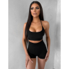 Černé sportovní pusp-up mini kraťasy BELIRA s řasením (Veľkosť L)