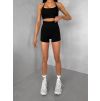 Černé sportovní pusp-up mini kraťasy BELIRA s řasením (Veľkosť L)