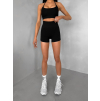 Čierne športové pusp-up mini kraťasy BELIRA s riasením