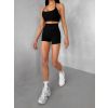 Černé sportovní pusp-up mini kraťasy BELIRA s řasením (Veľkosť L)