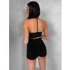 Čierne športové pusp-up mini kraťasy BELIRA s riasením