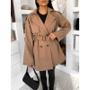 Svetlo hnedý elegantný kabát KELMORA s opaskom
