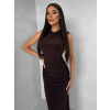 Tmavo hnedé priliehavé dlhé šaty DRAPIA