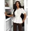 Biely elegantný top FOVELY s opaskom