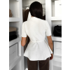 Biely elegantný top FOVELY s opaskom