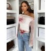 Bílý elegantní top ONDRALIS (Veľkosť ONESIZE)