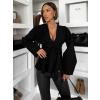 Čierna elegantná zavinovacia tvarujúca tunika SINTOA