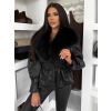 Černá koženková vypasovaná bundička GALAXY (Veľkosť ONESIZE)