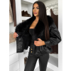 Čierna koženková vypasovaná bundička GALAXY