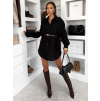 Čierna oversize elegantné košele šaty ZOVENT