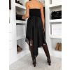 Černá saténová elegantní sukně DRIMMLO s krajkou (Veľkosť ONESIZE)