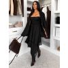 Černá saténová elegantní sukně DRIMMLO s krajkou (Veľkosť ONESIZE)