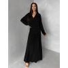 Černé dlouhé elegantní šaty SPIRIT s řasením (Veľkosť M/L)