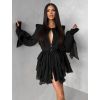 Černé elegantní koktejlové šaty DIVINE (Veľkosť ONESIZE)