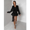Čierne koktailové krátke šaty HEXTOR s kraťaskami
