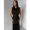 Čierne spoločenské plesové trblietavé šaty SECTOR