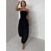 Černý elastický stylový overal ROVALY (Veľkosť M/L)