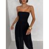 Černý elastický stylový overal ROVALY (Veľkosť M/L)