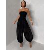 Černý elastický stylový overal ROVALY (Veľkosť M/L)