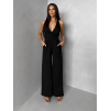 Čierny spoločenský dlhý overal ARVELLA s výstrihom