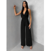 Čierny spoločenský dlhý overal ARVELLA s výstrihom
