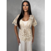 Krémové elegantné šaty GOTHIC s čipkovým topom