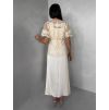 Krémové elegantní šaty GOTHIC s krajkovým topem (Veľkosť M/L)