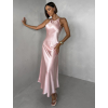 Svetloružové elegantné spoločenské šaty HYDRIS