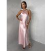 Světle růžové elegantní společenské šaty HYDRIS (Veľkosť M/L)