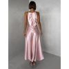 Světle růžové elegantní společenské šaty HYDRIS (Veľkosť M/L)